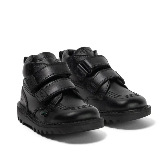 Kick Hi Roll en cuir noir pour garçons en bas âge