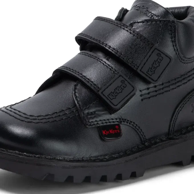 Kick Hi Roll en cuir noir pour garçons en bas âge