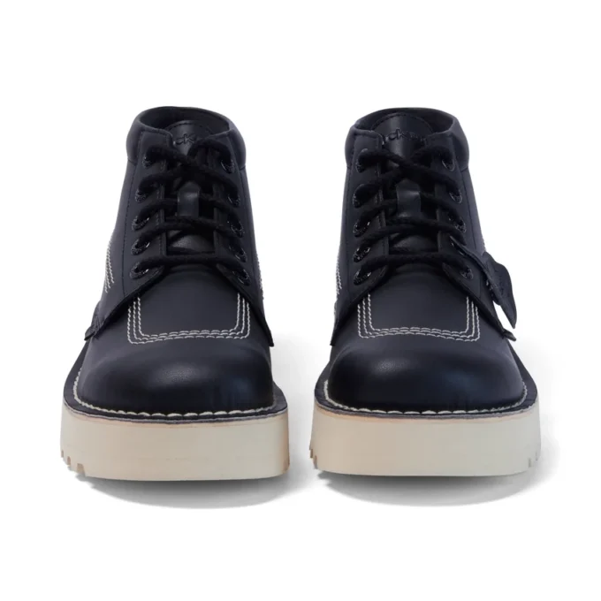 Kick Hi Stack en cuir alternatif noir, unisexe adulte Kick Hi Stack en cuir alternatif noir, unisexe adulte