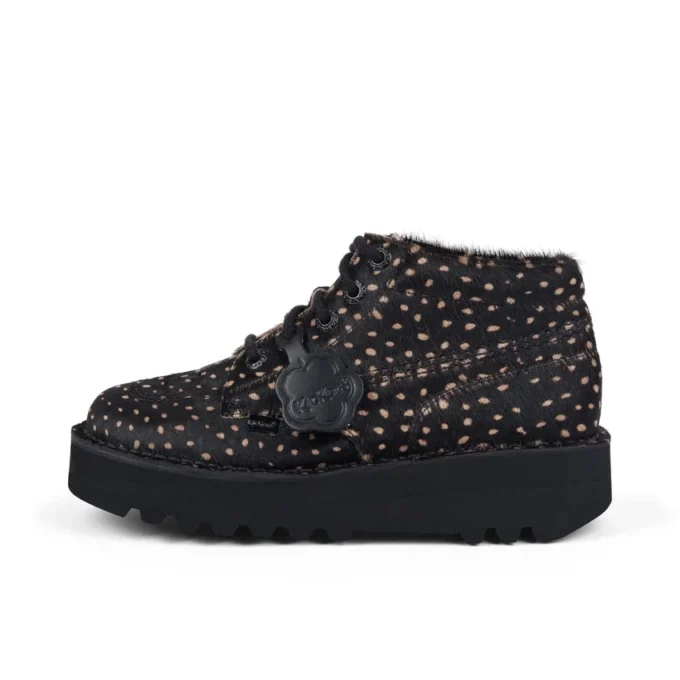 Kick Hi Stack en cuir tacheté noir, unisexe adulte Kick Hi Stack en cuir tacheté noir, unisexe adulte