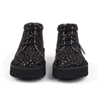 Kick Hi Stack en cuir tacheté noir, unisexe adulte