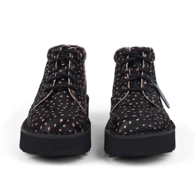 Kick Hi Stack en cuir tacheté noir, unisexe adulte Kick Hi Stack en cuir tacheté noir, unisexe adulte