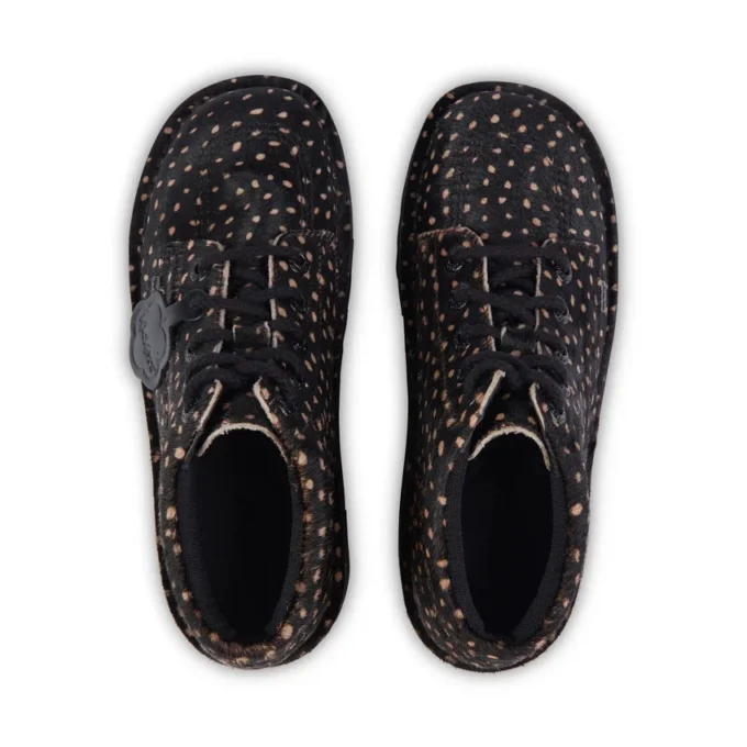 Kick Hi Stack en cuir tacheté noir, unisexe adulte Kick Hi Stack en cuir tacheté noir, unisexe adulte