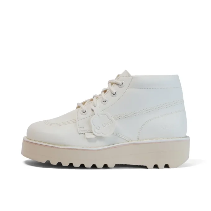 Kick Hi Stack en simili cuir blanc, unisexe adulte