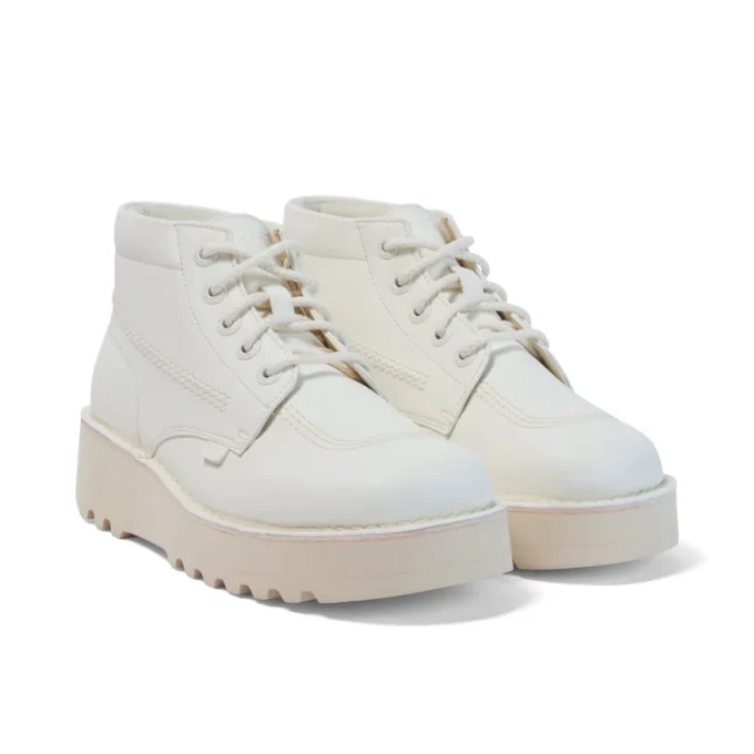 Kick Hi Stack en simili cuir blanc, unisexe adulte