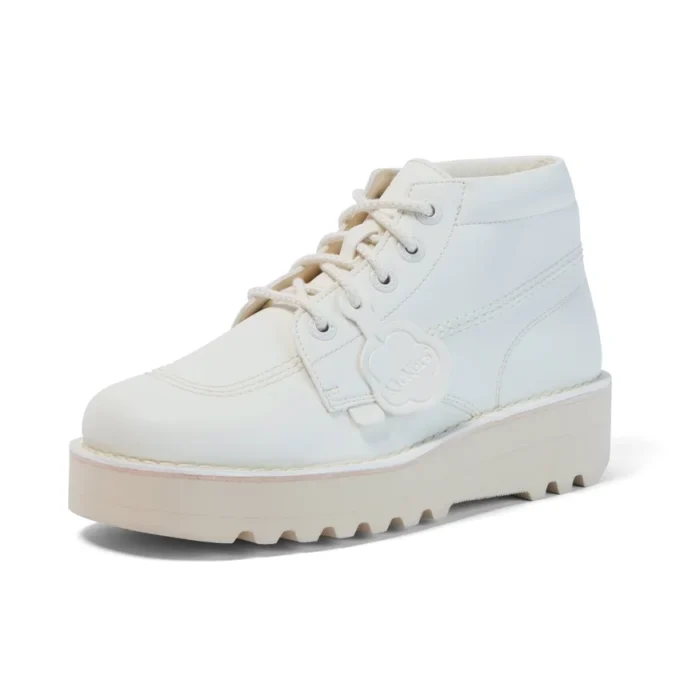 Kick Hi Stack en simili cuir blanc, unisexe adulte