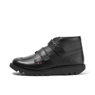 Kick Hi Vel en cuir noir, unisexe pour jeunes Kick Hi Vel en cuir noir, unisexe pour jeunes