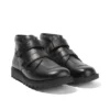 Kick Hi Vel en cuir noir, unisexe pour jeunes