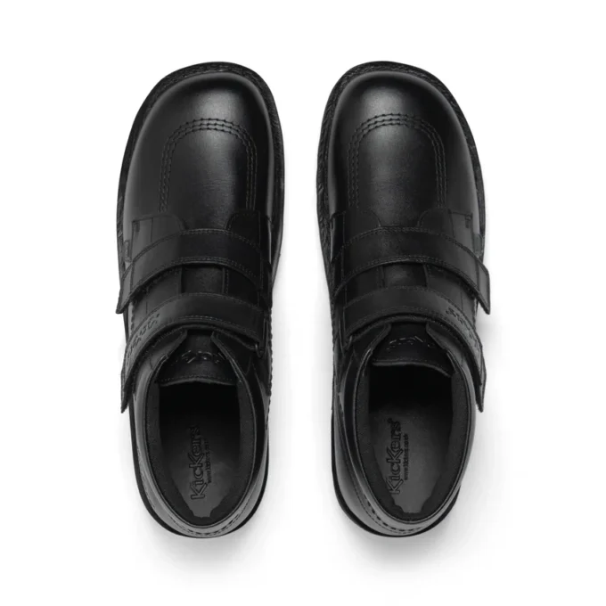 Kick Hi Vel en cuir noir, unisexe pour jeunes