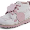 Kick Hi Wave en cuir blanc pour petite fille