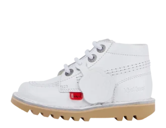 Kick Hi Zip en cuir blanc pour bébé unisexe