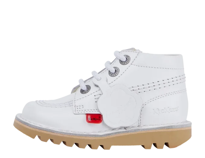 Kick Hi Zip en cuir blanc pour bébé unisexe