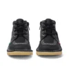 Kick Hi Zip en cuir noir/blanc pour bébé, unisexe