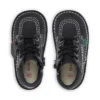 Kick Hi Zip en cuir noir/blanc pour bébé, unisexe