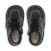 Kick Hi Zip en cuir noir/blanc, unisexe junior