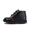 Kick Hi Zip en simili cuir noir pour bébé unisexe