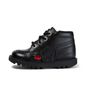Kick Hi Zip en simili cuir noir pour bébé unisexe