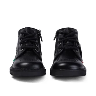 Kick Hi Zip en simili cuir noir pour bébé unisexe