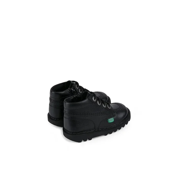 Kick Hi Zip en simili cuir noir pour bébé unisexe
