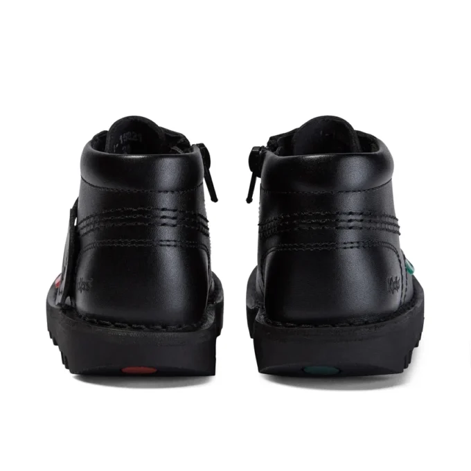 Kick Hi Zip en simili cuir noir pour bébé unisexe