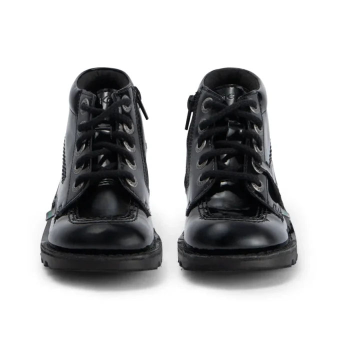 Kick Hi Zip en simili cuir verni noir pour filles Kick Hi Zip en simili cuir verni noir pour filles