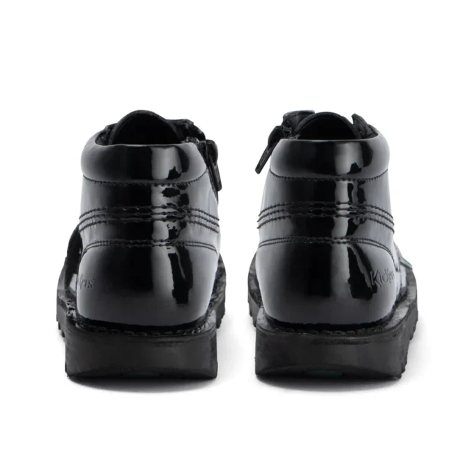 Kick Hi Zip en simili cuir verni noir pour filles Kick Hi Zip en simili cuir verni noir pour filles