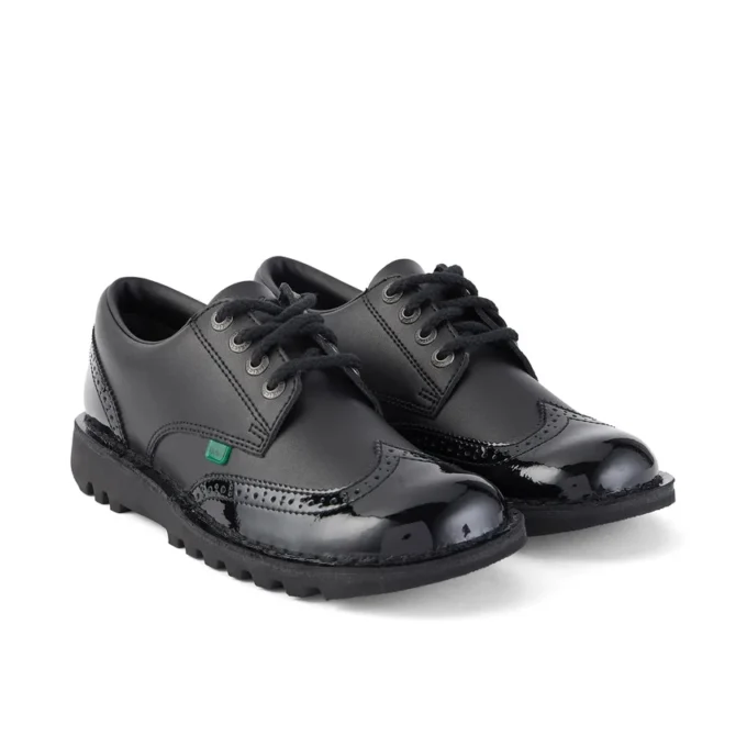 Kick Lo Brogue en cuir noir pour femmes Kick Lo Brogue en cuir noir pour femmes