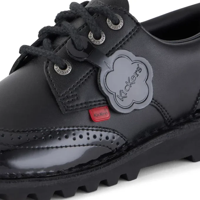 Kick Lo Brogue en cuir noir pour femmes Kick Lo Brogue en cuir noir pour femmes