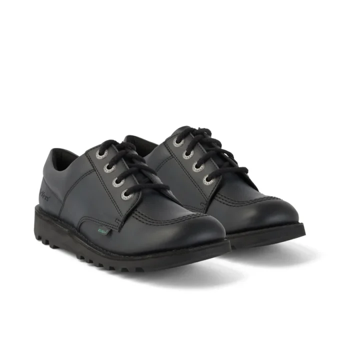 Kick Lo en cuir pour jeunes, unisexe, noir