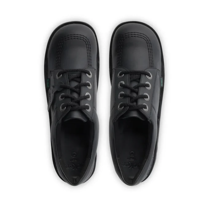 Kick Lo en cuir pour jeunes, unisexe, noir