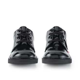 Kick Lo en cuir verni noir, unisexe pour jeunes
