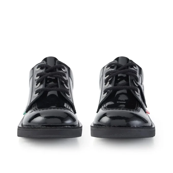 Kick Lo en cuir verni noir, unisexe pour jeunes