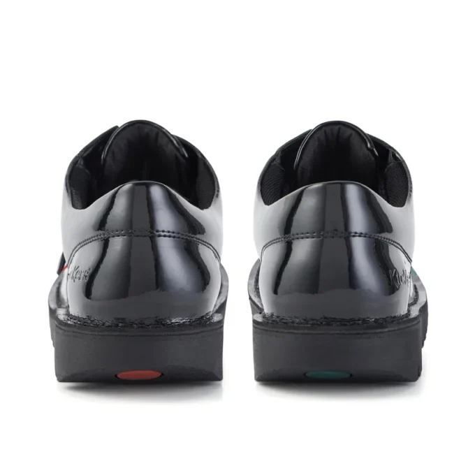 Kick Lo en cuir verni noir, unisexe pour jeunes