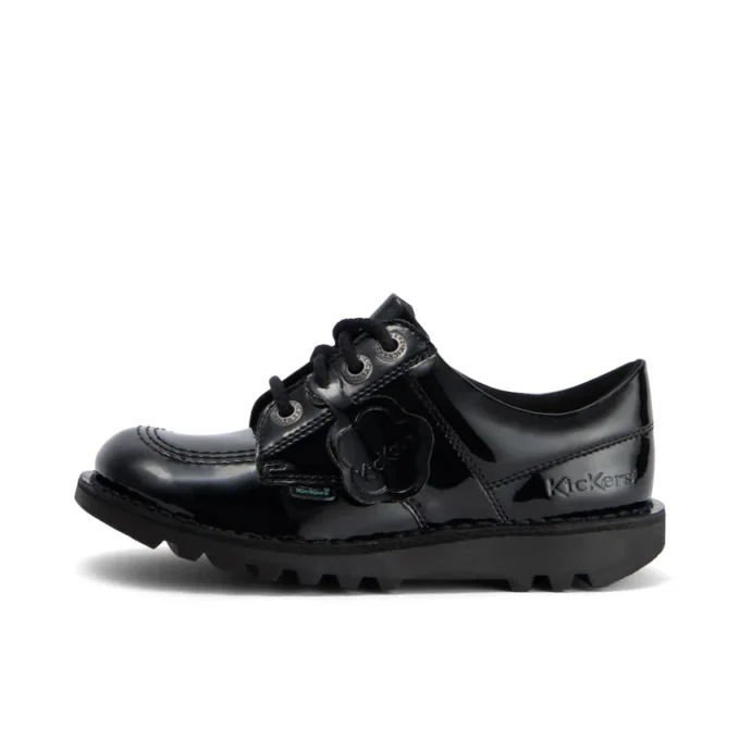 Kick Lo pour filles, en simili cuir verni noir
