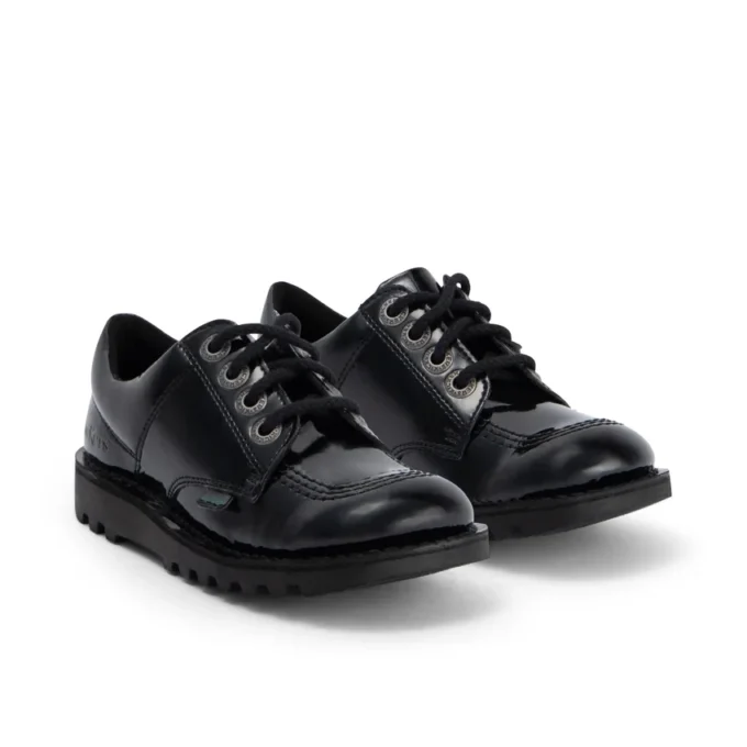 Kick Lo pour filles, en simili cuir verni noir