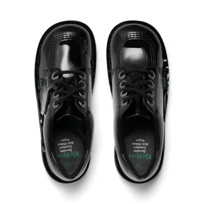 Kick Lo pour filles, en simili cuir verni noir