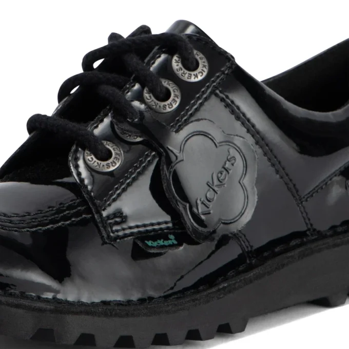 Kick Lo pour filles, en simili cuir verni noir