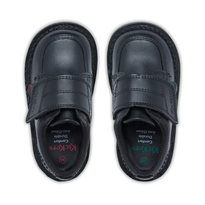 Kick Lo Scuff en cuir noir pour garçons en bas âge
