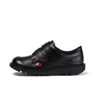 Kick Lo Twin Vel en cuir noir, unisexe junior