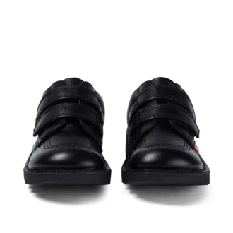Kick Lo Twin Vel en cuir noir, unisexe junior
