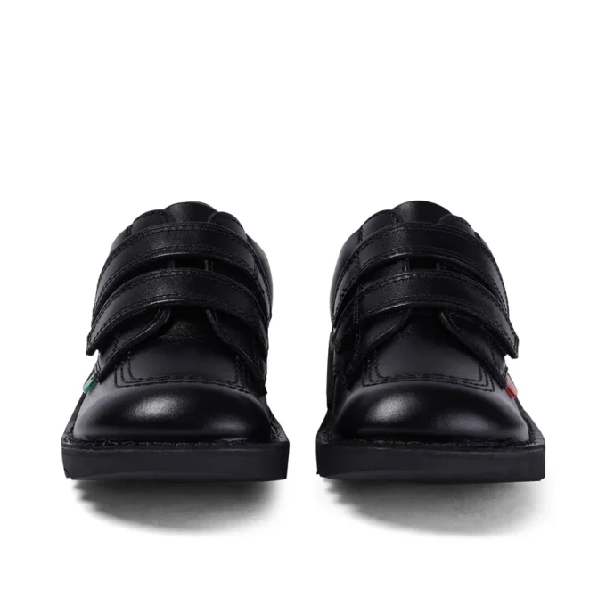 Kick Lo Twin Vel en cuir noir, unisexe junior