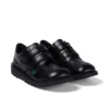Kick Lo Twin Vel en cuir noir, unisexe junior