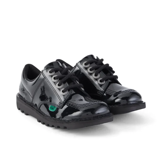 Kick Lo unisexe junior en cuir verni noir