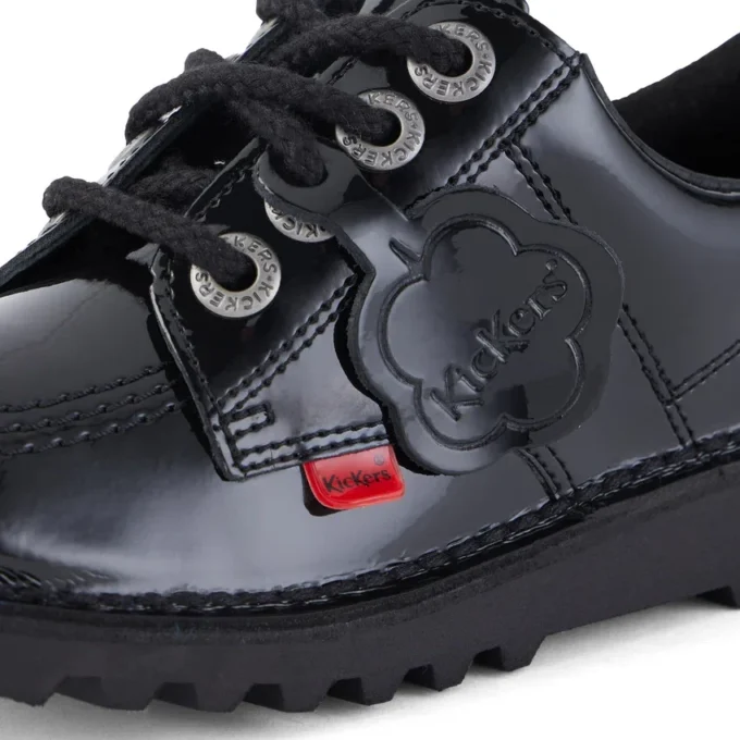 Kick Lo unisexe junior en cuir verni noir