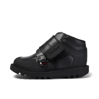 Kick Mid Scuff en cuir noir pour garçons en bas âge