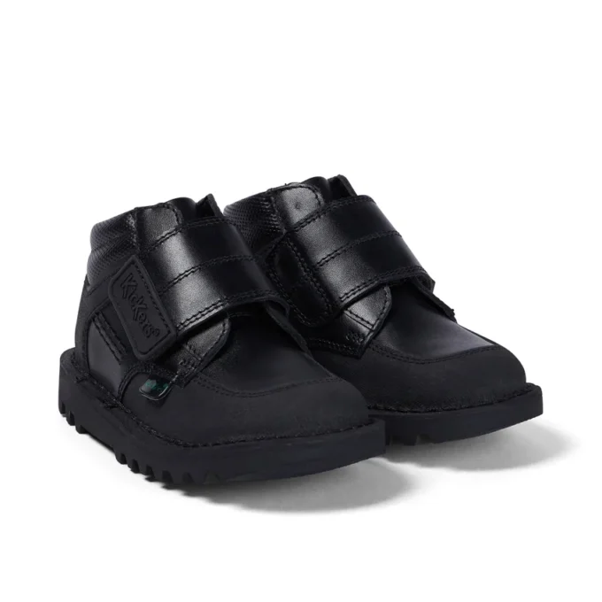 Kick Mid Scuff en cuir noir pour garçons en bas âge