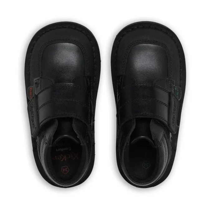 Kick Mid Scuff en cuir noir pour garçons en bas âge