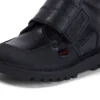 Kick Mid Scuff en cuir noir pour garçons en bas âge