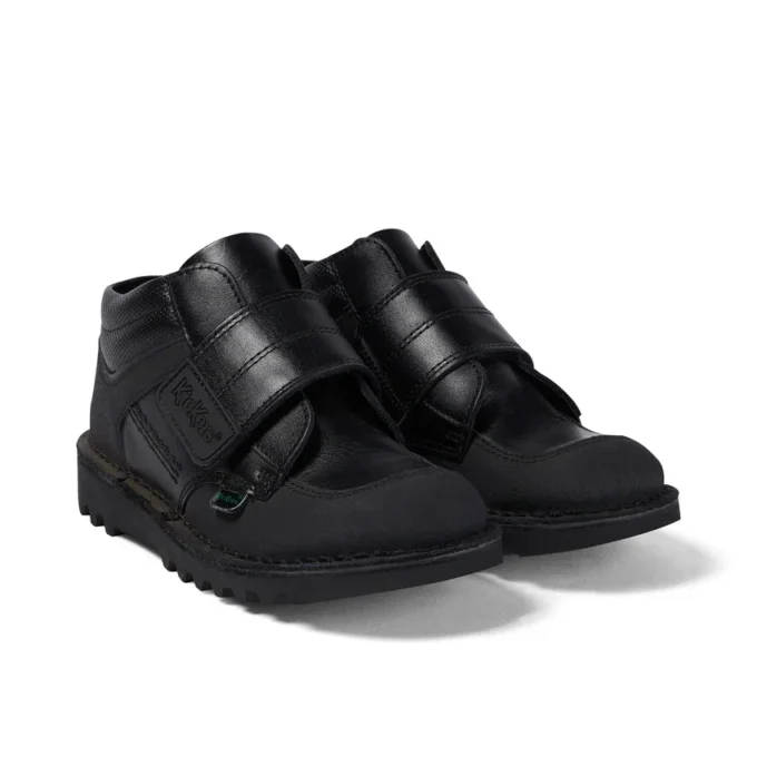 Kick Mid Scuff en cuir noir pour garçons junior Kick Mid Scuff en cuir noir pour garçons junior