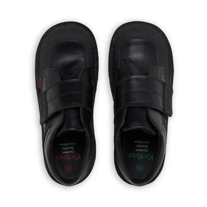 Kick Mid Scuff en cuir noir pour garçons junior Kick Mid Scuff en cuir noir pour garçons junior